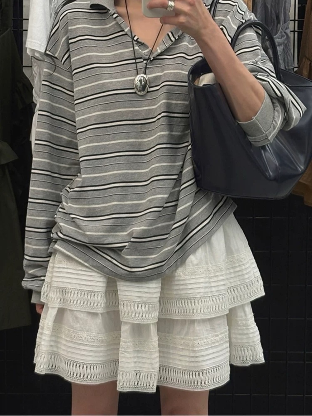 Tiered White Eyelet Mini Skirt